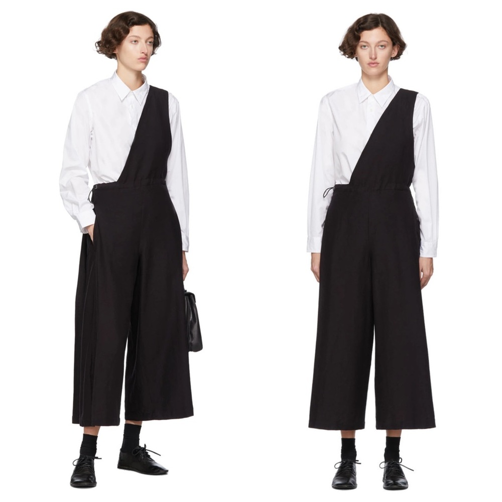 Y’s by Yohji Yamamoto Black One Shoulder Overalls